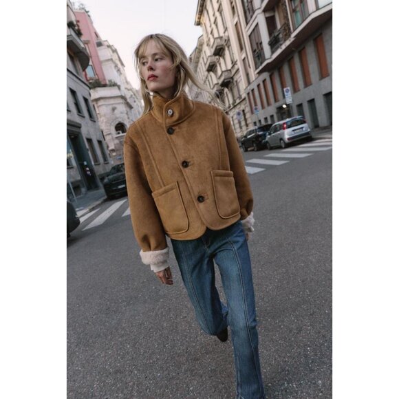 ZARA REVERSIBLE DOUBLE-FACED JACKET - Picture 2 of 11